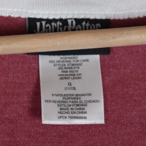 Harry Potter Hogwarts Baseball Long T Shirt Unisex L Red Pullover - Picture 3 of 6